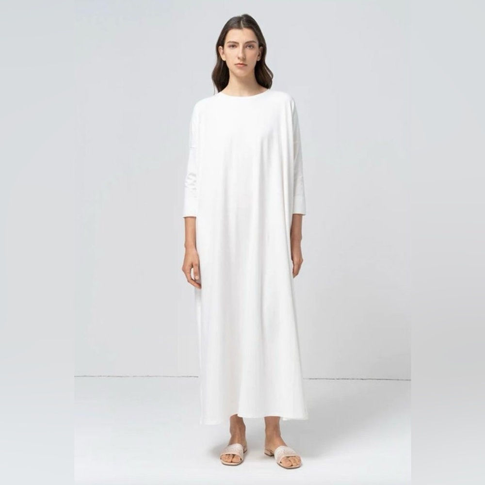 NWT Anthropologie The Odells Pearl White Column Maxi Dress S